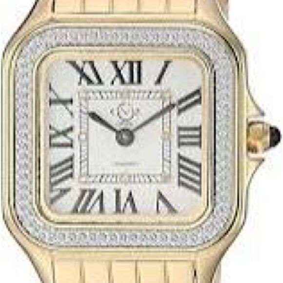 Gervil GV2 Swiss Diamonds & Stainless Steel/ gold plating bracelet watch 12101B - Picture 2 of 10